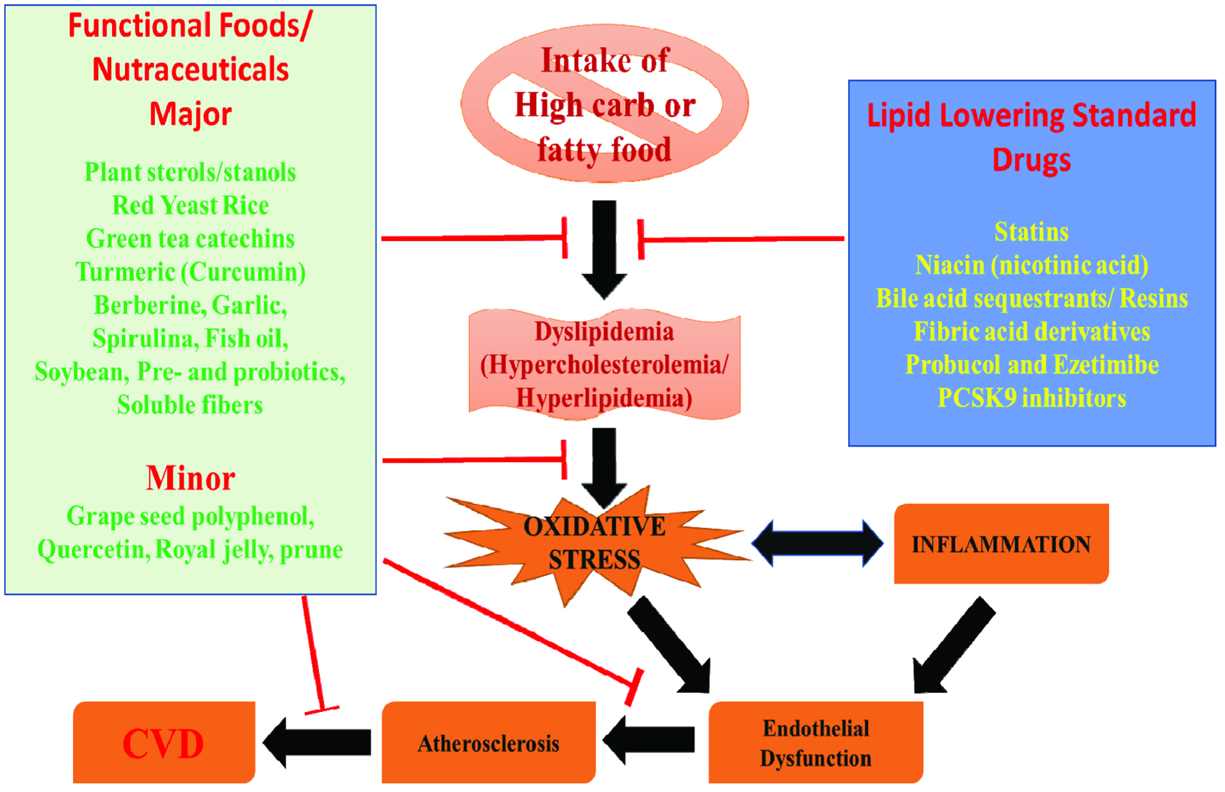 View of Popular functional foods and nutraceuticals with lipid lowering  activity and in relation to cardiovascular disease, dyslipidemia, and  related complications: an overview